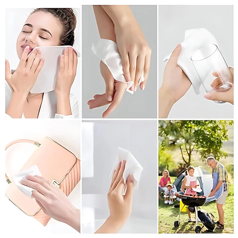 Thoughtful Valentines Gift for Him/Her -Individually Wrapped Compressed Towels,Soft Cotton Facial Towellets for Travel, Hygienic