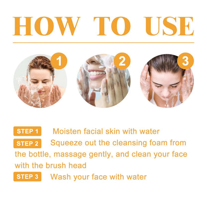 HOYGI Turmeric Cleanser Foam Deep Cleansing Blackheads Removal Moisturizing Shrink Pores Oil Control Skin Purifying Care 100ml