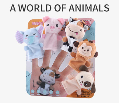 Children Animal Education Dolls Baby Finger Plush Doll kids Hand finger puppets Toy Teaching Aids Boys Girls tell story material