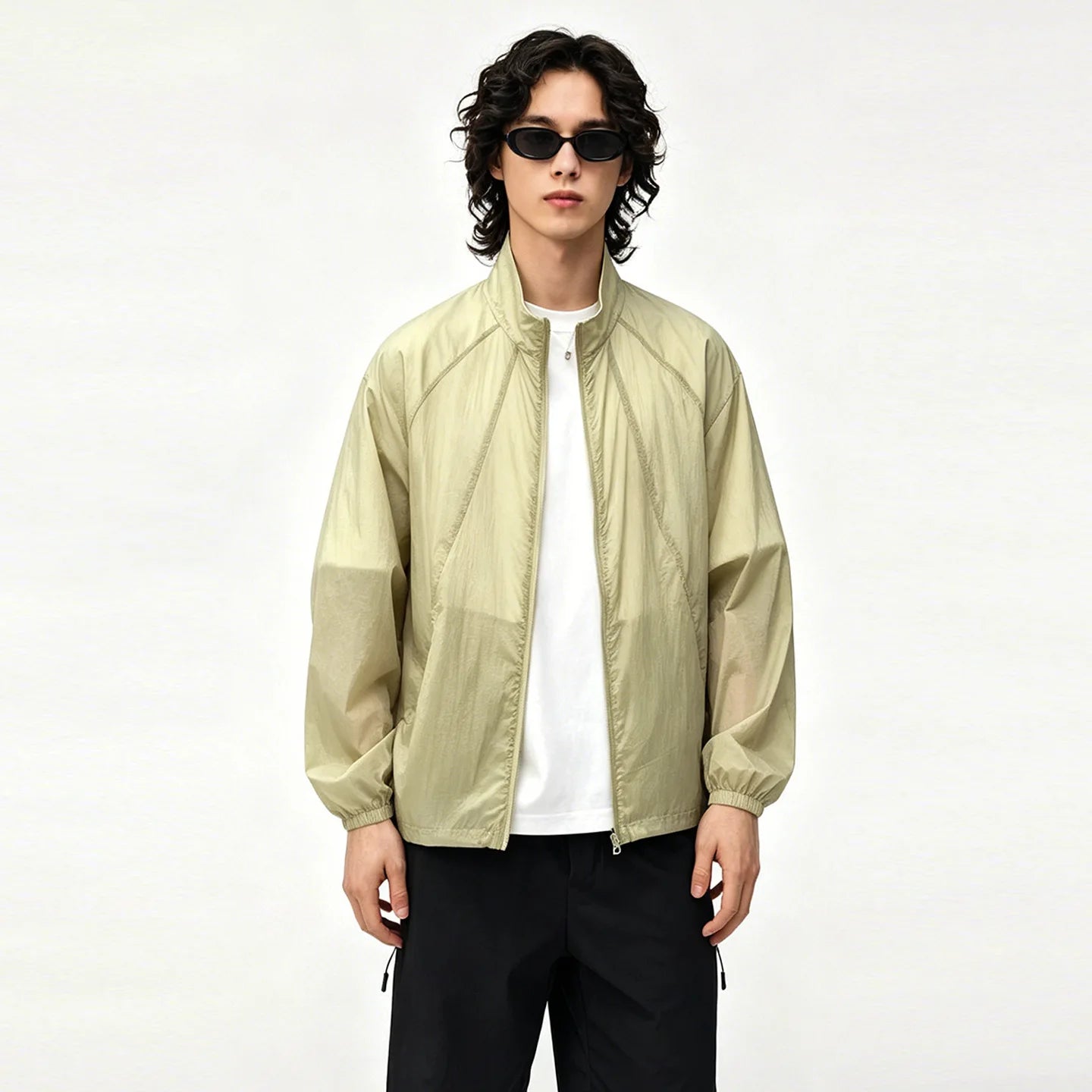 Men's Sun Protection Jacket, UPF 50+ Lightweight & Breathable Windbreaker, Quick-Dry for City Outdoor Mesh Panel Design