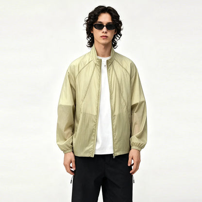 Men's Sun Protection Jacket, UPF 50+ Lightweight & Breathable Windbreaker, Quick-Dry for City Outdoor Mesh Panel Design