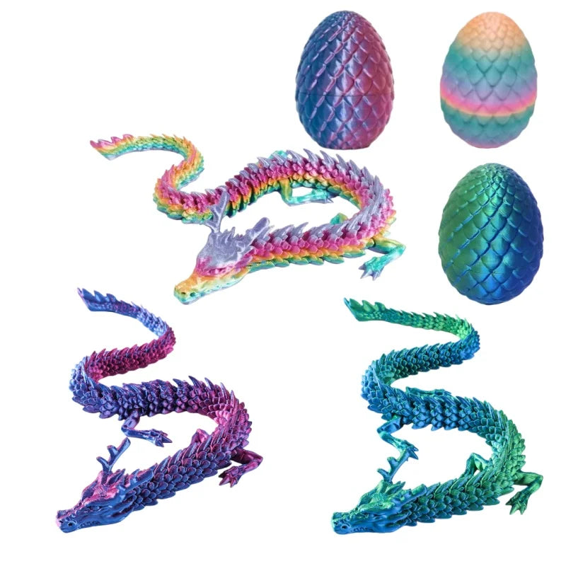 1 Set 3D Printed Dragon Egg Ornamental Toy Joint Activity Model Stress Relief Fidget Toys Gift for Kids Adults Home Office Decor
