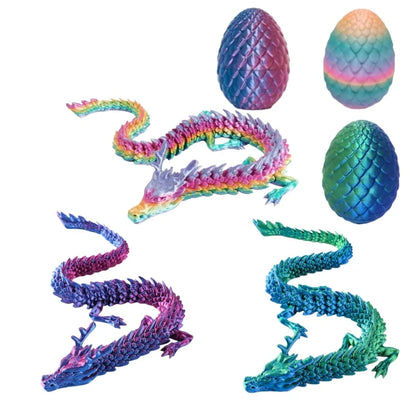 1 Set 3D Printed Dragon Egg Ornamental Toy Joint Activity Model Stress Relief Fidget Toys Gift for Kids Adults Home Office Decor