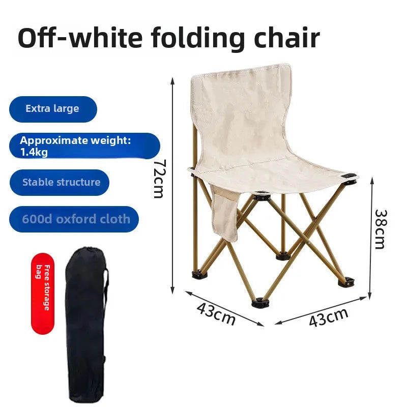 Outdoor Folding Tables and Chairs, Portable Carbon Steel Chairs for Wild Camping, Picnics and Outings