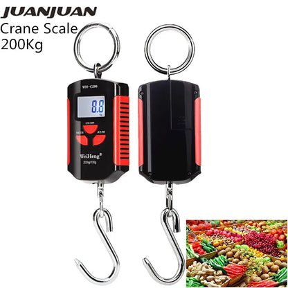 200kg/50kg Hanging Scale Digital Backlight Electronic Scales Fishing Weights Pocket Scale Luggage Crane Scale