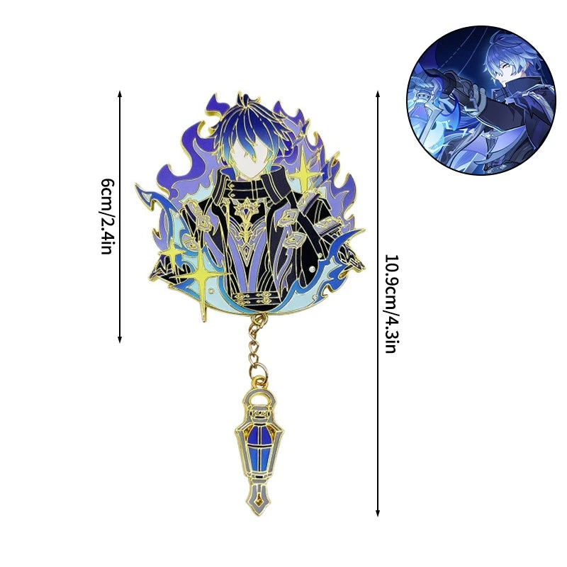 Genshin Impact Hard Enamel Pin Columbina Flins Odette Anastasya Badges Lapel Pin Cartoon Anime Brooches Backpack Decoration