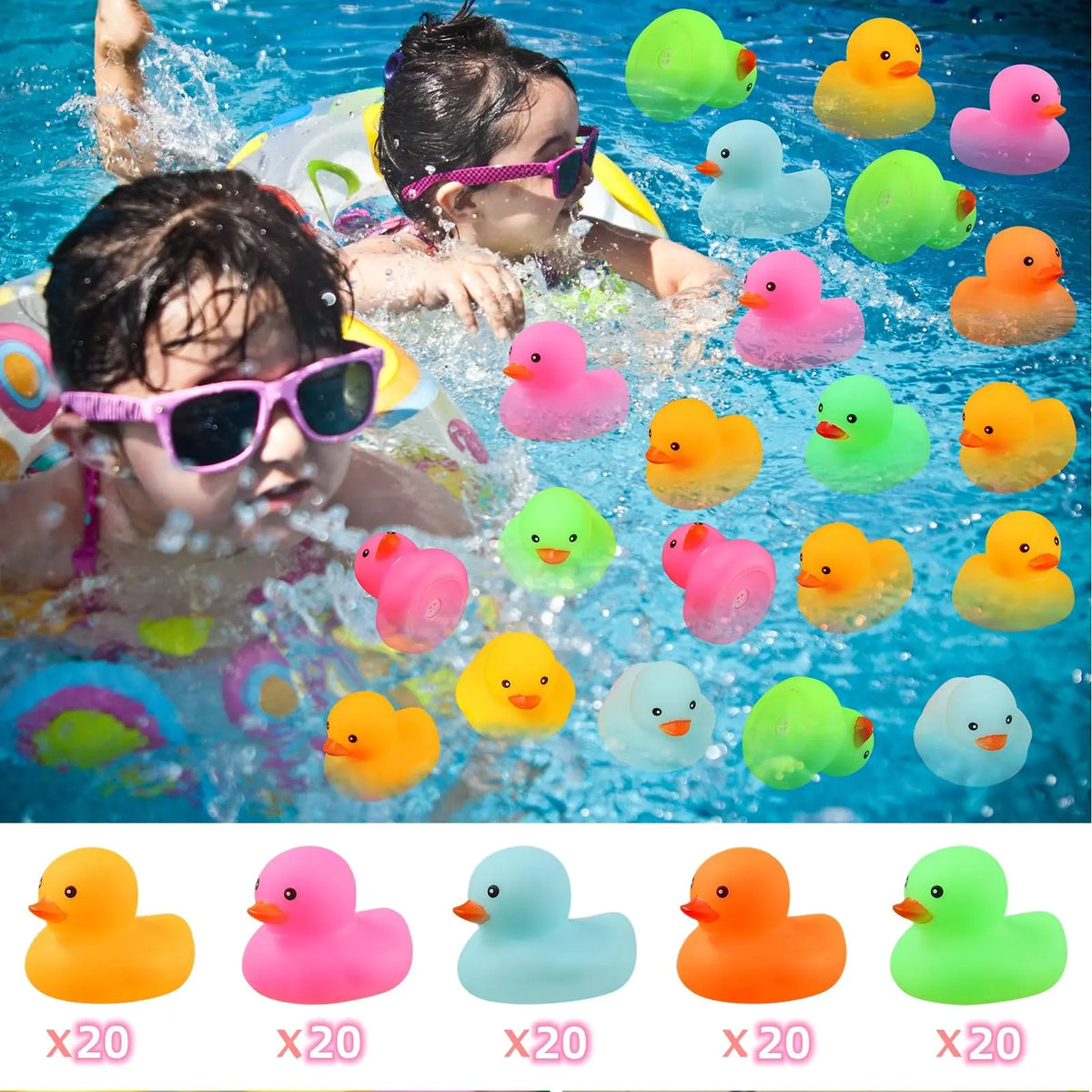 12/24/36/72 Pack Multicolor Mini Rubber Ducks Yellow Rubber Duck Toy Rubber Tub Squeak and Float Ducks