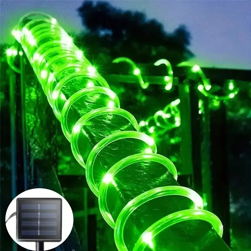 Solarne Lampy Linowe Solarne Lampy LED Ścieżka Taras Ogród Solarne Girlandy Świetlne Wodoodporne Zewnętrzne Paski Oświetleniowe 8 Trybów Oświetlenia