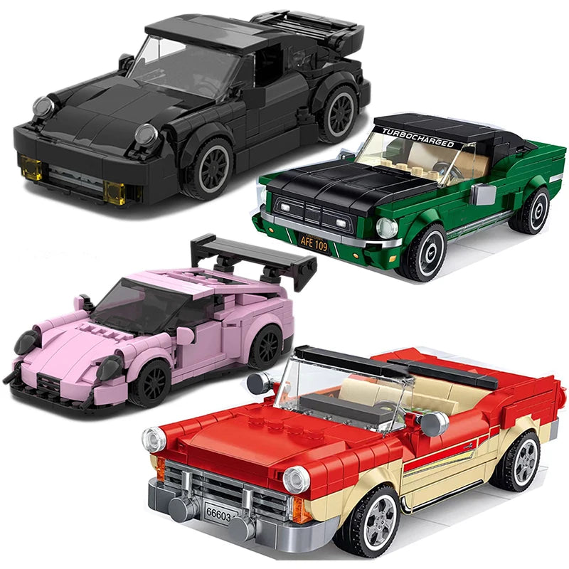 City Speed Racing Car Model Building Blocks DIY Bricks MOC Toy Classic Rally Sports Super Racer Vehicle Christmas gift technique