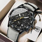 POEDAGAR Vintage Couple Wristwatch Quartz Leather Men's Watches Date Chronograph Waterproof Luminous Man Watch Gift For Husband