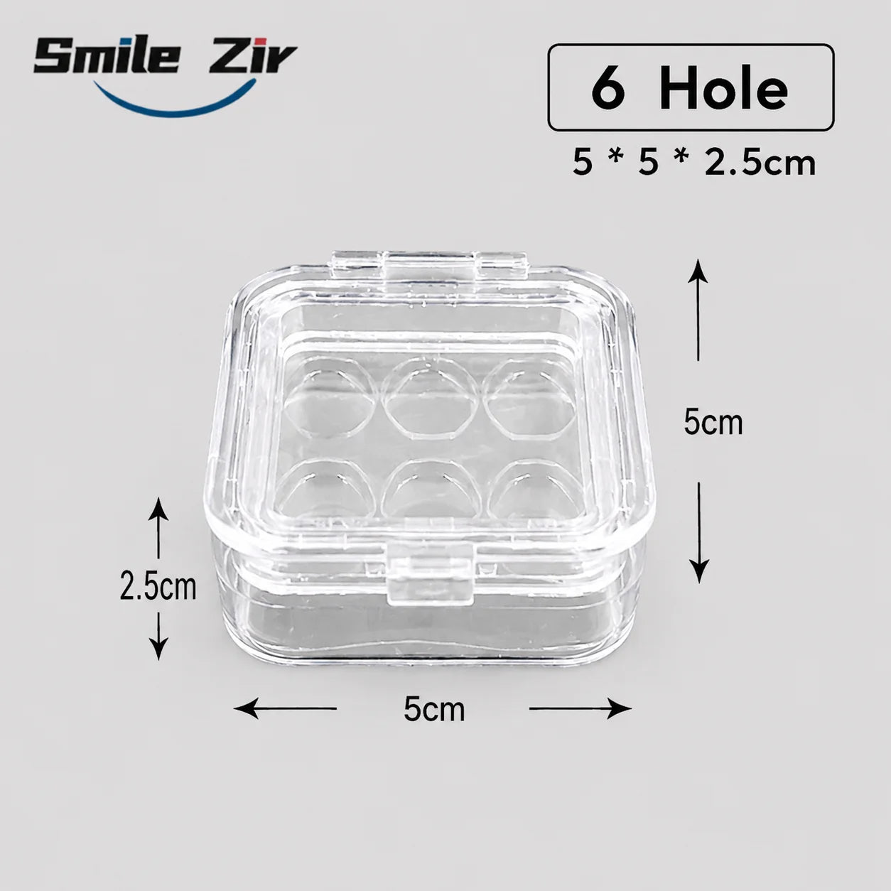 Dental Veneer Membrane Box with Film Transparent Denture Storage Box with 6/16 Hole for Small Crown Dentistry Materials Tools