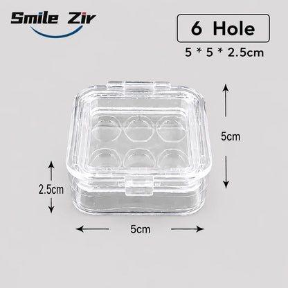 Dental Veneer Membrane Box with Film Transparent Denture Storage Box with 6/16 Hole for Small Crown Dentistry Materials Tools
