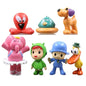 / 7Pcs/Set Kawaii Pocoyo Animal Toy Bird Duck Elephant Doll Toy Model Scene Ornaments Anime Cartoon Cute Pvc Figures Toys