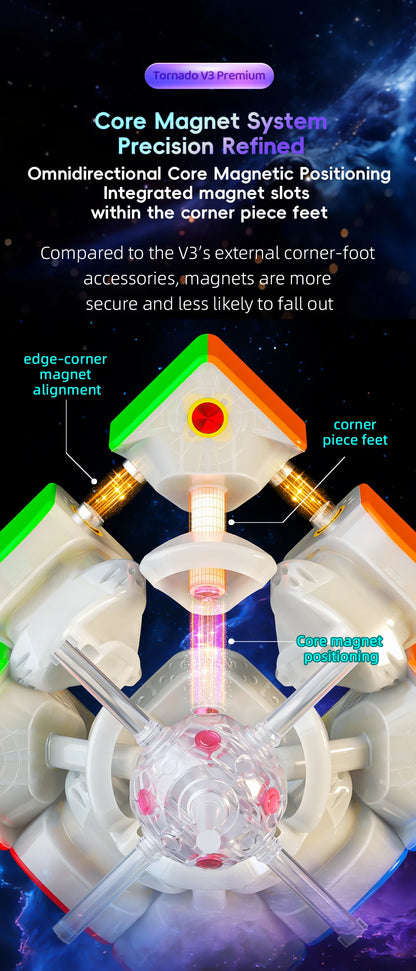 [JudyCube] QiYi X-Man Tornado V3M Premium Pioneer UV Magnetic Magic Speed Cube Qiyi SaoCube Tornado V3 M Flagship Puzzle Toy