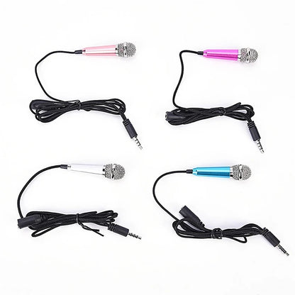 New 3.5mm Portable Stereo Studio Mic KTV Karaoke Mini Microphone For Smart Phone Laptop PC Desktop Handheld Audio Microphone