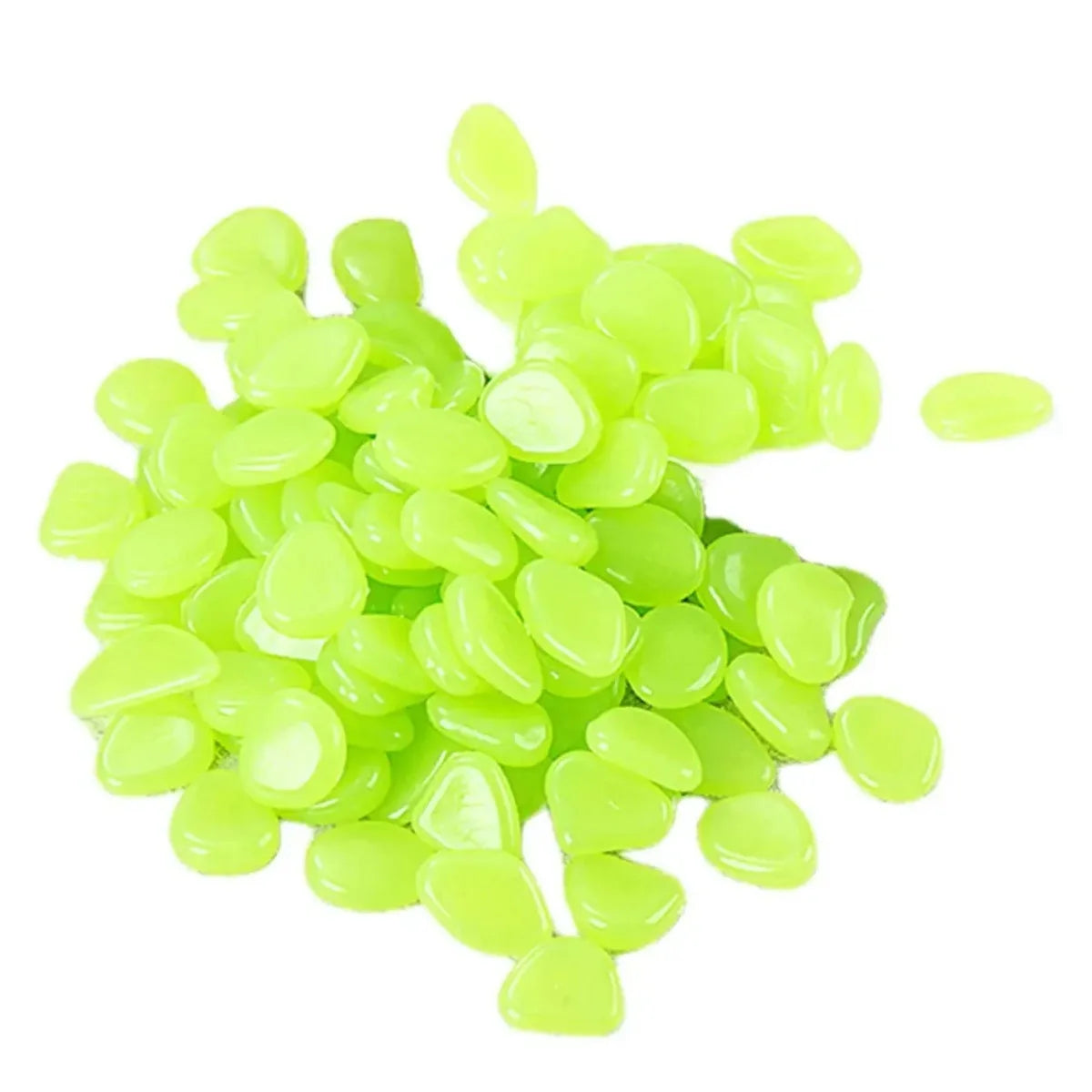 300Pcs the Garden of Light on the Dark Pebbles for Yard Rock and Manwalk Decoration Fairy Tale Garden DIY Decorative Luminous Stone