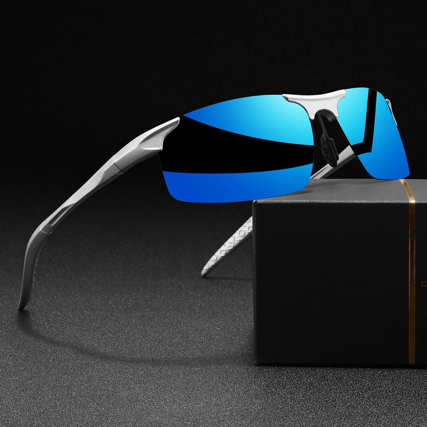 Classic Colorful Semi-Rimless Outdoor Polarized Sunglasses - Spring Hinge, UV400 for Driving, Fishing & Daily Use
