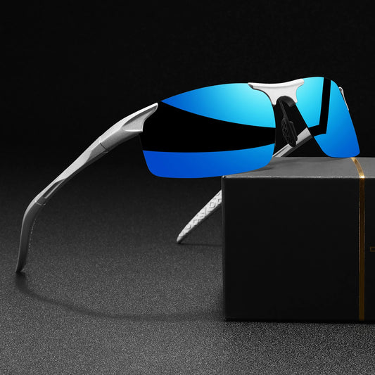 Classic Colorful Semi-Rimless Outdoor Polarized Sunglasses - Spring Hinge, UV400 for Driving, Fishing & Daily Use