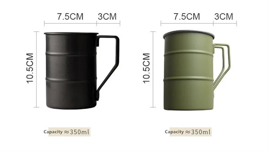 Outdoor 304 Stainless Steel Marco Mug, Industrial Style, Retro Old Creative, Coffee, Camping, Picnic, Beer Mugs