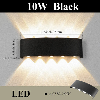 LED Wall Lamp AC110-265 IP65 Outdoor Waterproof Aluminum Wall Light Up Down luminous lighting Indoor  Stair Garden Sconce Light