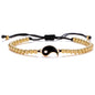 Couple Bracelets Rings Yin Yang Tai Chi Alloy Pendant Adjustable Braid Chain Necklace Matching Lover Bracelet Necklace Earring