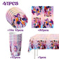 K-pop Kids Birthday Party Supplies All-in-One Decor Set-Paper Tableware Cups Candy Box Gift Bags Banner for Festive Celebrations