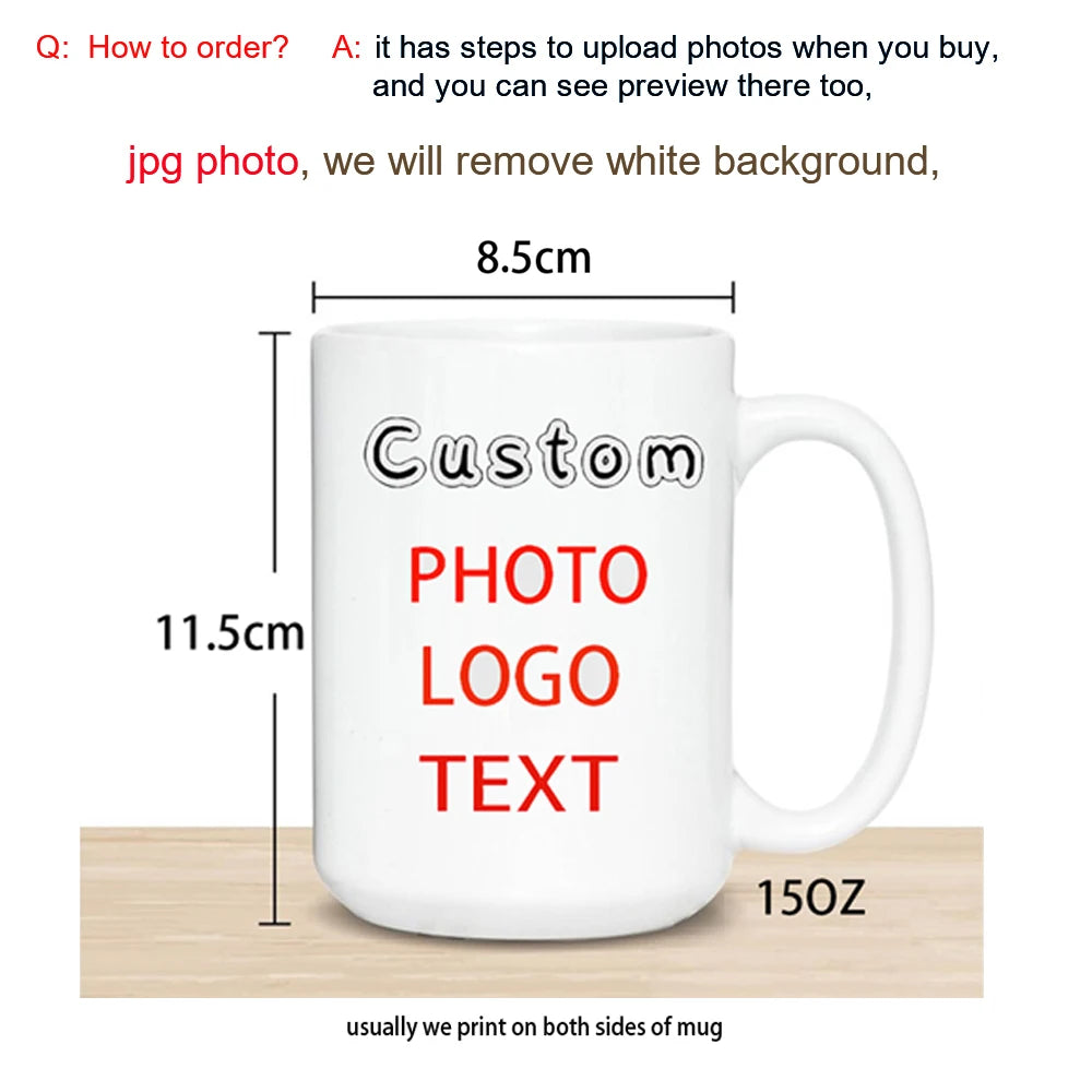 Customize Photo Black Coffee Mug - Personalized Dog Cat Familay Lover Photos Cup Tea Cup with Names Mothers' Day Surprised Gift