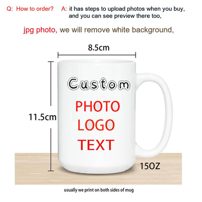 Customize Photo Black Coffee Mug - Personalized Dog Cat Familay Lover Photos Cup Tea Cup with Names Mothers' Day Surprised Gift