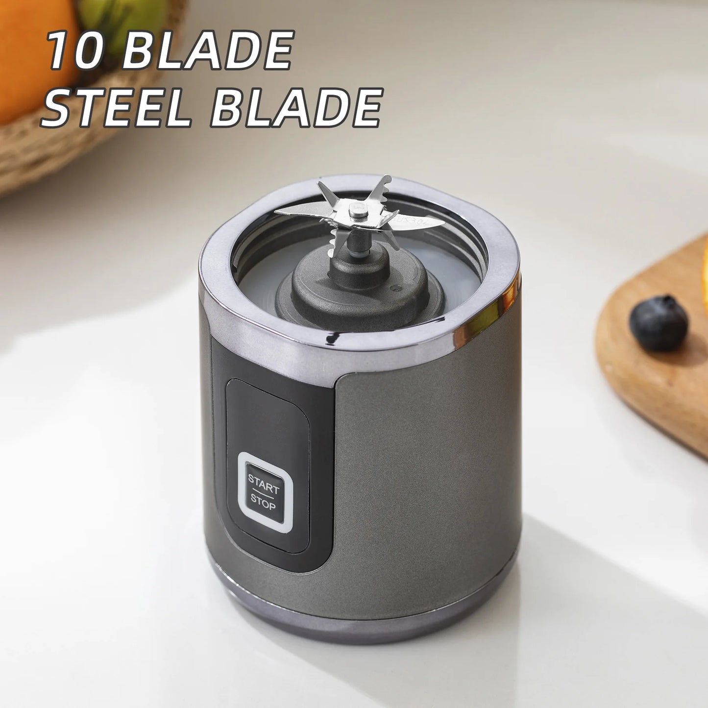 10 Blades Ultra Portable USB Rechargeable Juicer Cup 2 Cups Blender for Juice Smoothie Gym Travel Camping Home Kitchen