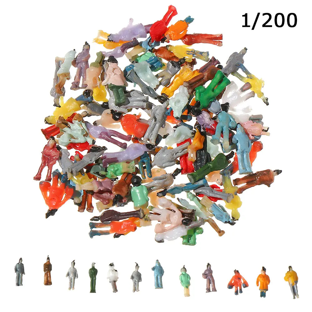 100Pcs/Bag 1:100/1:150/1:75/1:50 Scale Plastic People Figures Model Building Passengers DIY Character Mixed Color Pose Kids Toys