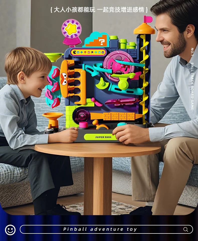 Educational Montessori Toy Multi-Layer Track Adventure Game Rail Rolling Ball Model Interactive Brain for Children Kids