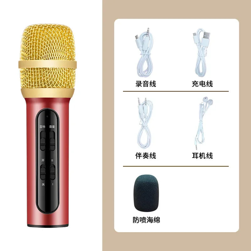 Portable Mini Wireless Condenser Mic Gadget Home Noise Reduction Microphone Integrated Audio Confere for Singing Songs