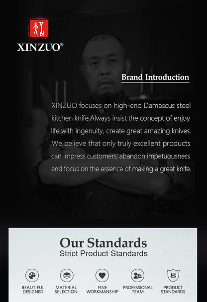XINZUO 1-5PCS High Quality 3.5+5+8+8+8"  Paring Utility Cleaver Chef Knife Germany 1.4116 Stainless Steel Kitchen Knife Sets