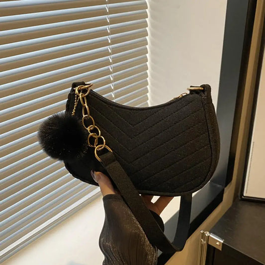 Vintage Underarm Handbags Mini Shoulder Bags For Women Stone Pattern Casual Color Shoulder Handbag Purses Crescent SaddleBag
