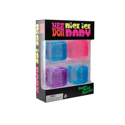 Needoh Teenie Nice Ice Cube Fidget Toys Mini4 Pack Set Slow Rebound Squishy Toys Stress Reliever Fidget for Party Favors Gifts@