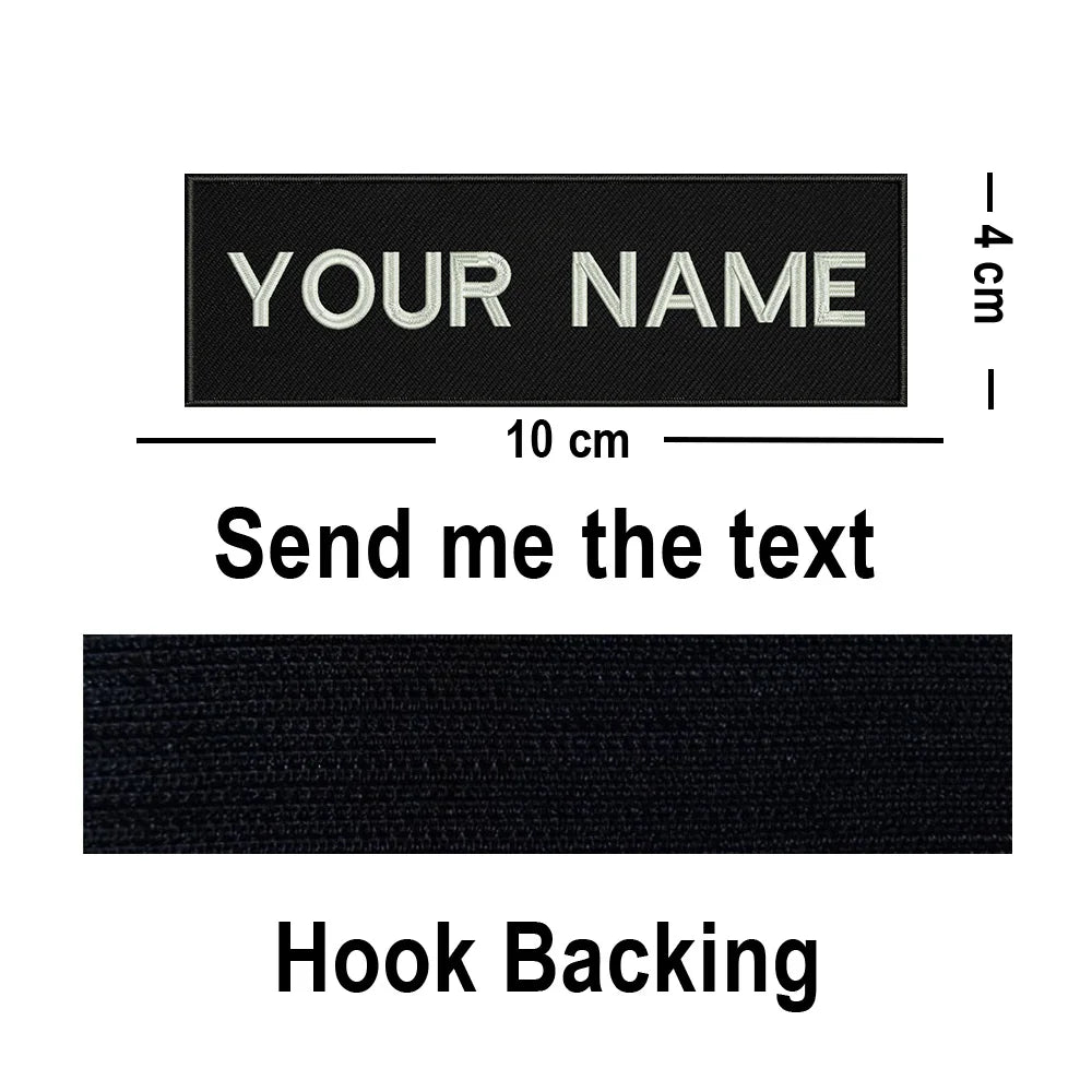 Custom Big Size Patches Personalized Name Embroidered Patch Stripes Badge Emblems Iron On Or Hook Loop Applique For Clothes