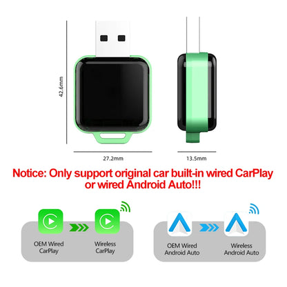 2025 NEW 2 In 1 Wireless Carplay AI Box Android Auto Plug And Play Applicable To Convert Original Car Wired Carplay To Wireless