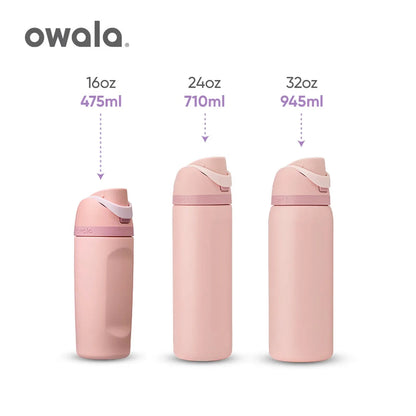 Owala portable cup, one handed open lid, large capacity water cup, straw cup, insulated cup, 710mL | Rose Quartz