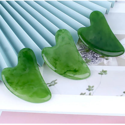 Natural Stone Jade Gouache Scraper Rose Quartz Facial Gua Sha Tools Neck Massager for Face Lifting Wrinkle Remover Beauty Health
