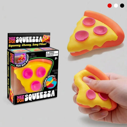 Pizza Shaped Soft Squishy Fidget Cube Velvet Squeeze Toy Sensory Stress Relief Anti-Anxiety Desktop Gadget for Relax Gift