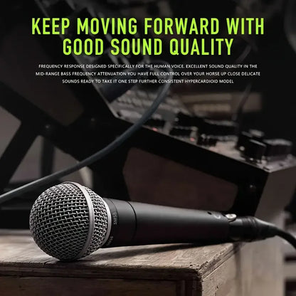 3PCS Sm58switch Wired Microphone With Clips Suitcase Cardioid Dynamic Microphone For Stage Singing Karaoke BBOX REC