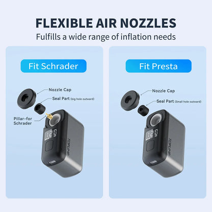 TOPUMP TB2 PRO Elektryczna mini przenośna pompka rowerowa Bezprzewodowy inflator opon 120PSI Max Bateria 450mAh z wyświetlaczem Szybkie ładowanie
