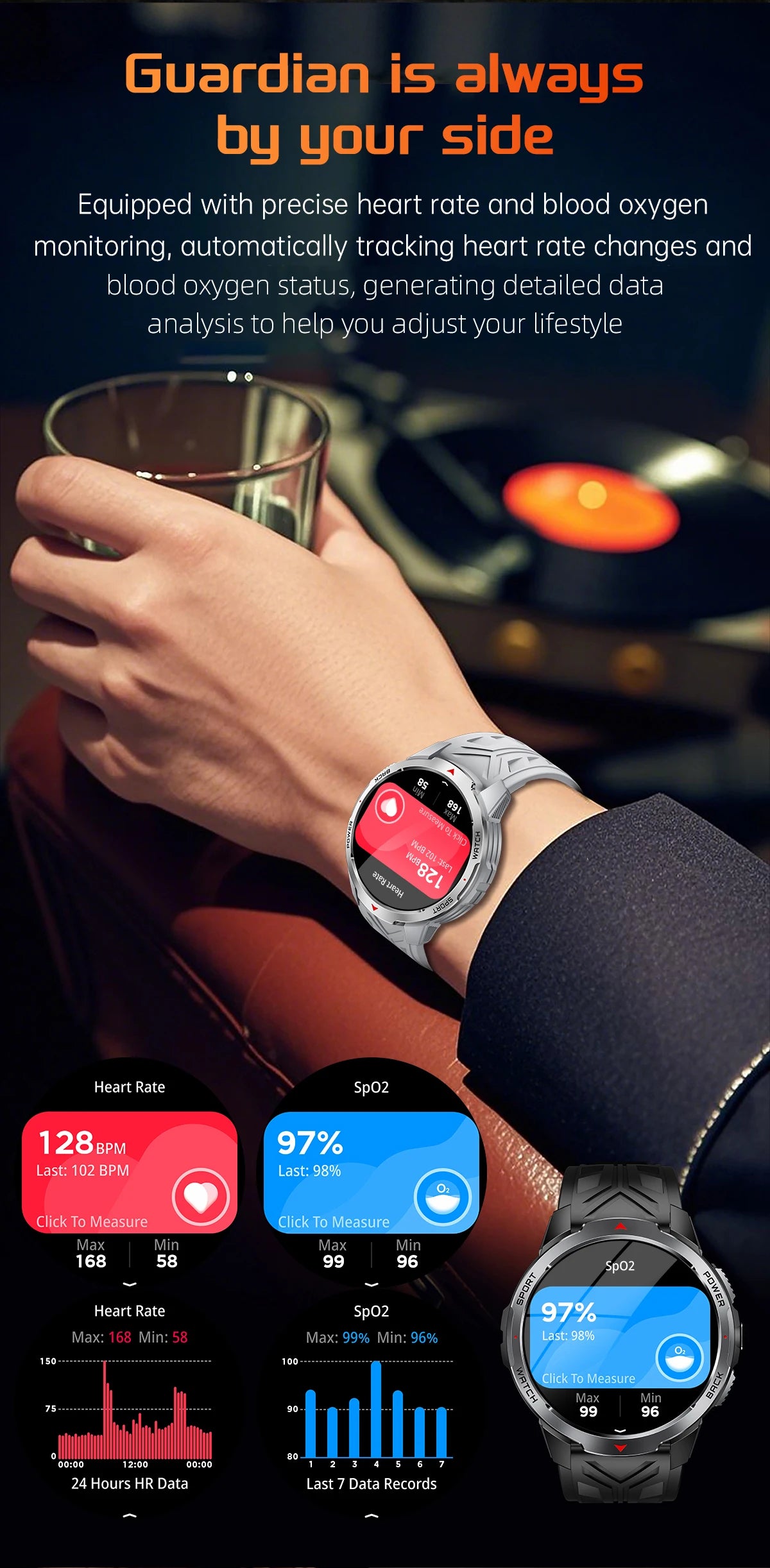 LIGE 1100mAh Military Outdoor Smart Watch Men 1.7" Large Display Compass Sports Watch IP68 Waterproof Bluetooth Call Smartwatch