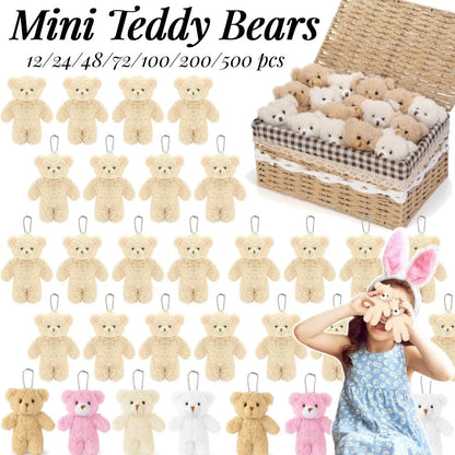 12-500Pcs Mini Teddy Bears Tiny Soft Stuffed Teddy Bear Small Plush Bears Bulk for Birthday Party Decor Favors Bag Keychain
