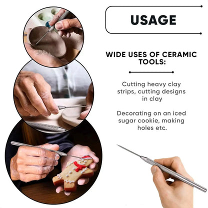 4pcs Aluminum Stick Detailing Needle Clay Tool Pottery Ceramics Tools Polymer Clay Sculpting Modeling DIY Tool Cake Accessories