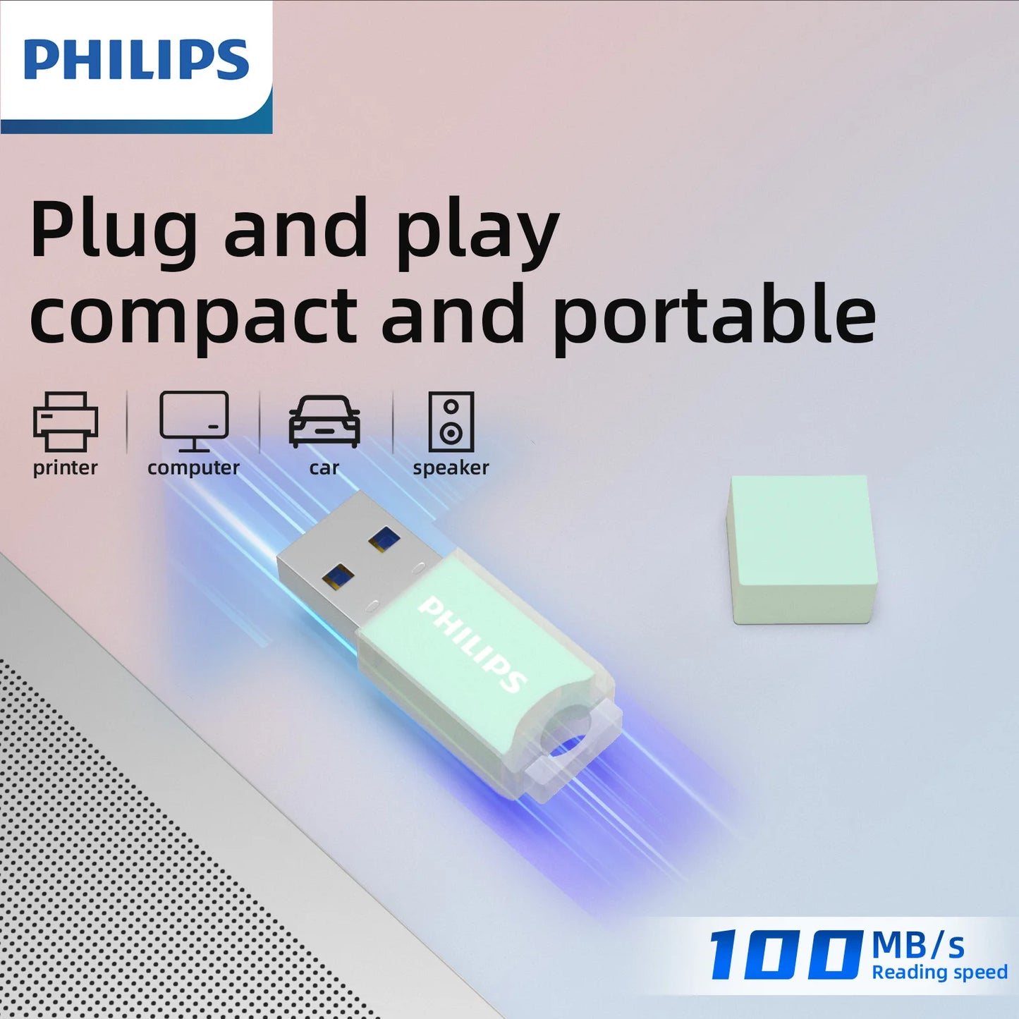 PHILIPS Cute 128GB USB Flash Drive Novelty Soft Silicone Memory Stick USB Thumb-Drive Cartoon for PC/Tablets/Mac/Laptop