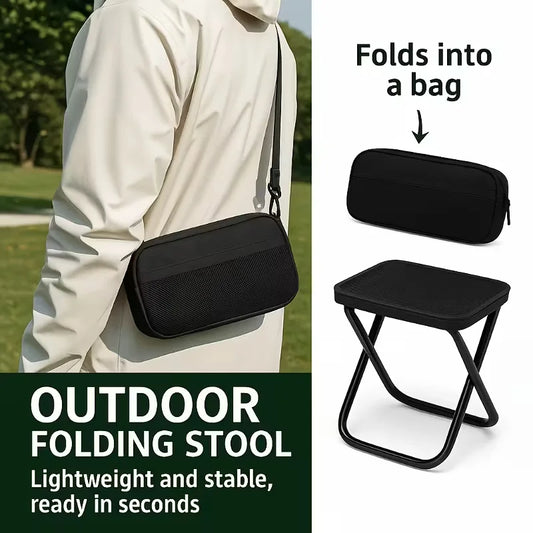 1pc Portable Folding Chair with Backpack - Compact & Foldable Design for Camping, Fishing, Hiking - Durable Outdoor Seat