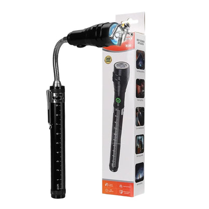 Rechargeable LED Flashlight,3LED Magnetic Work Light,360° Bendable Waterproof Lantern for Car Repair,Hunting,Camping,Emergency