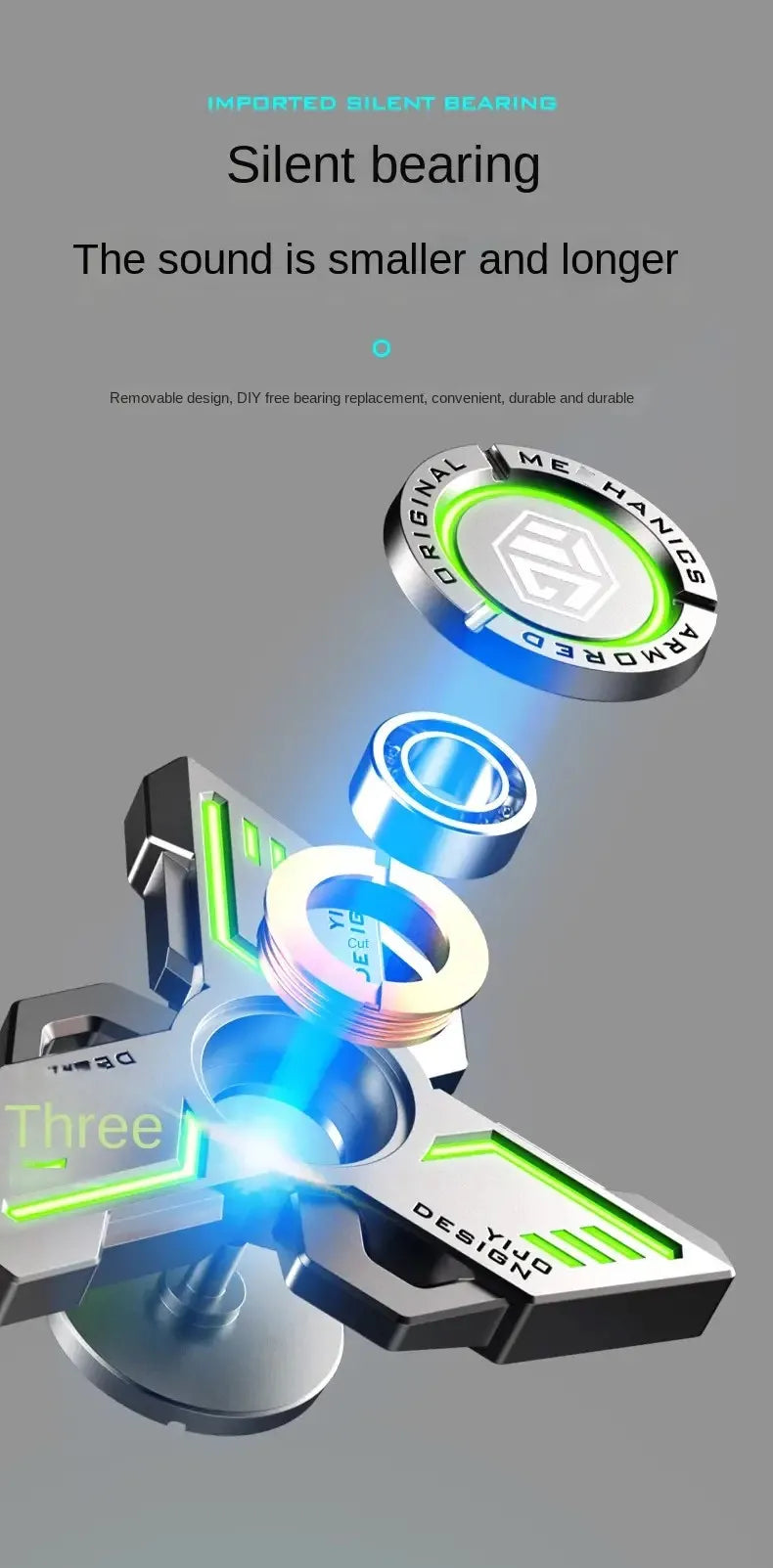 uminous metal EDC fidget spinner stress relief pressure reduction finger toy cool spinner ADHD  aids Creativity gift for boys