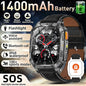 New Rugged Military Smart Watch Men 1400 mAh battery 2.01inch Bluetooth Call Health monitoring device LED flashlight Smart watch